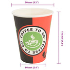 Paper Coffee Cups 1000 pcs 12oz 300ml Red and Black