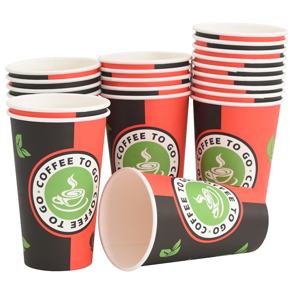 Paper Coffee Cups 1000 pcs 16oz 400ml Red and Black
