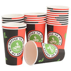 Paper Coffee Cups 1000 pcs 16oz 400ml Red and Black