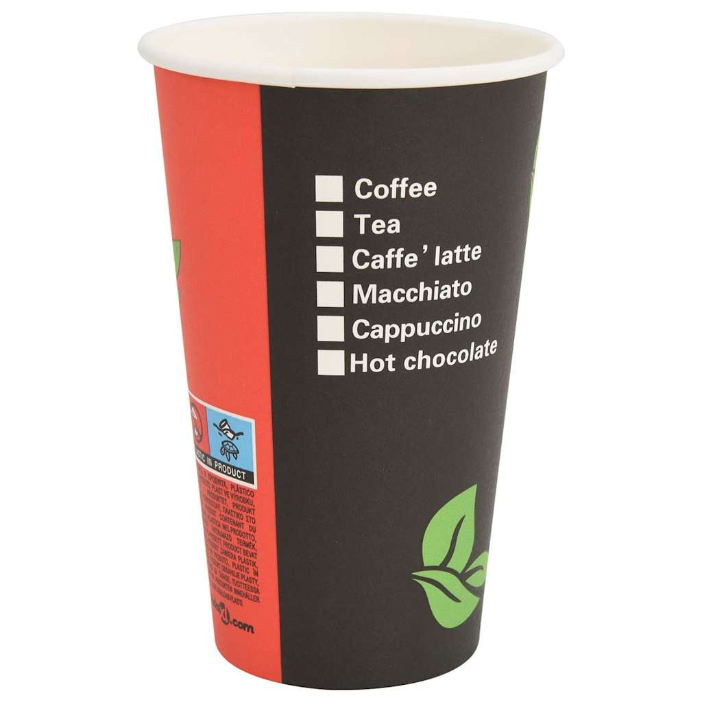 Paper Coffee Cups 1000 pcs 16oz 400ml Red and Black