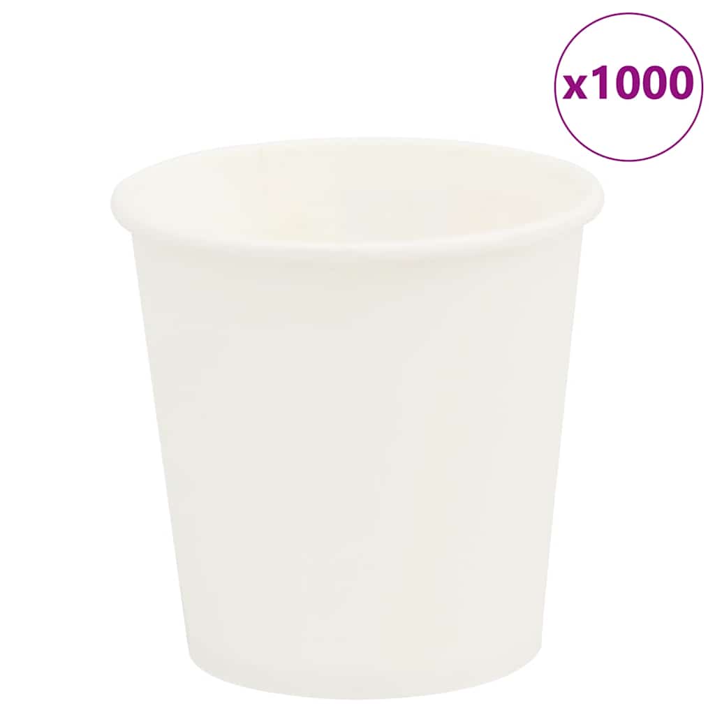 Paper Coffee Cups 1000 Pcs 8Oz 200Ml White