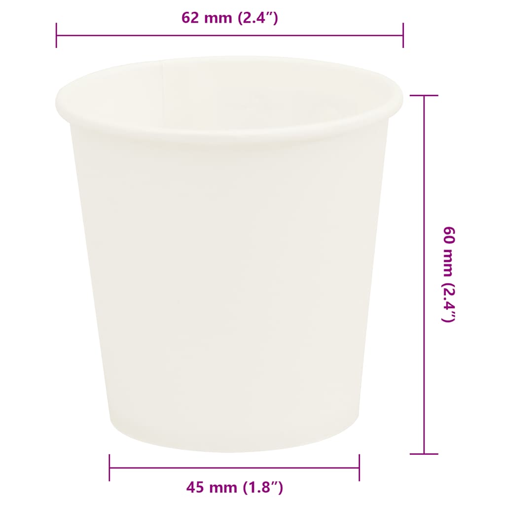 Paper Coffee Cups 1000 pcs 4oz 100ml White