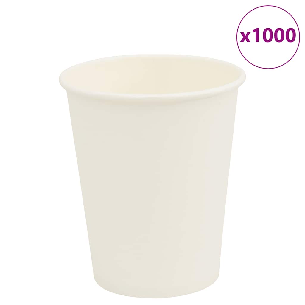 Paper Coffee Cups 1000 Pcs 8Oz 200Ml White