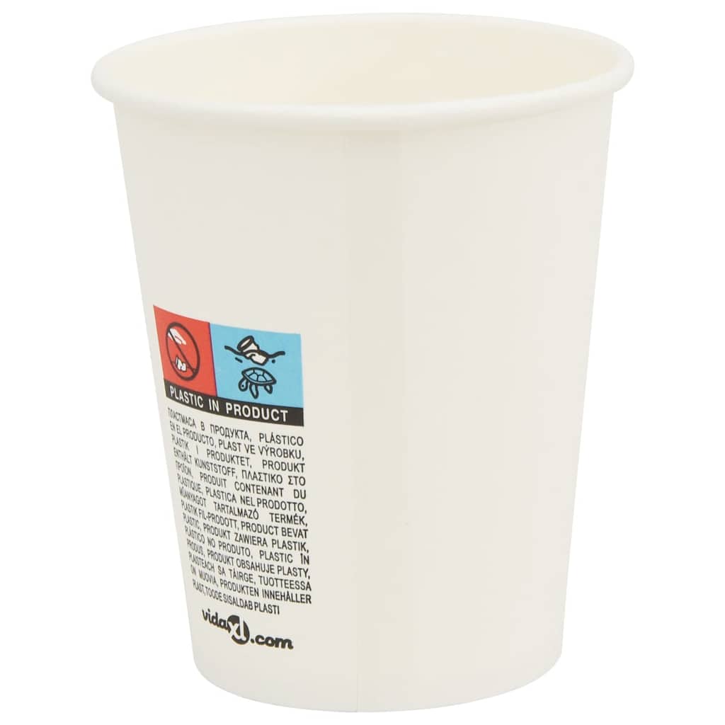 Paper Coffee Cups 1000 Pcs 8Oz 200Ml White