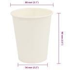 Paper Coffee Cups 1000 pcs 8oz 200ml White