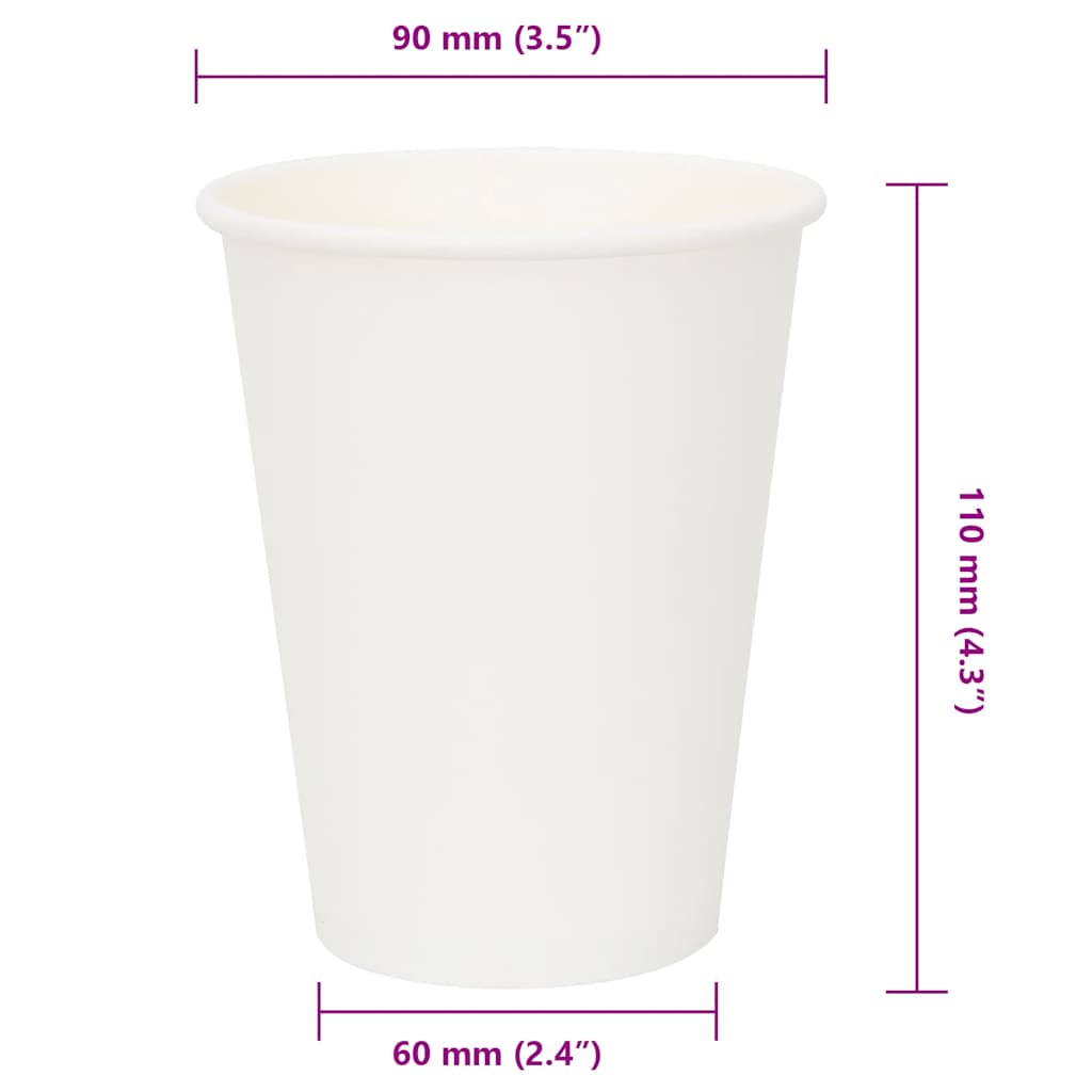 Paper Coffee Cups 1000 pcs 12oz 300ml White