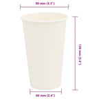 Paper Coffee Cups 1000 pcs 16oz 400ml White