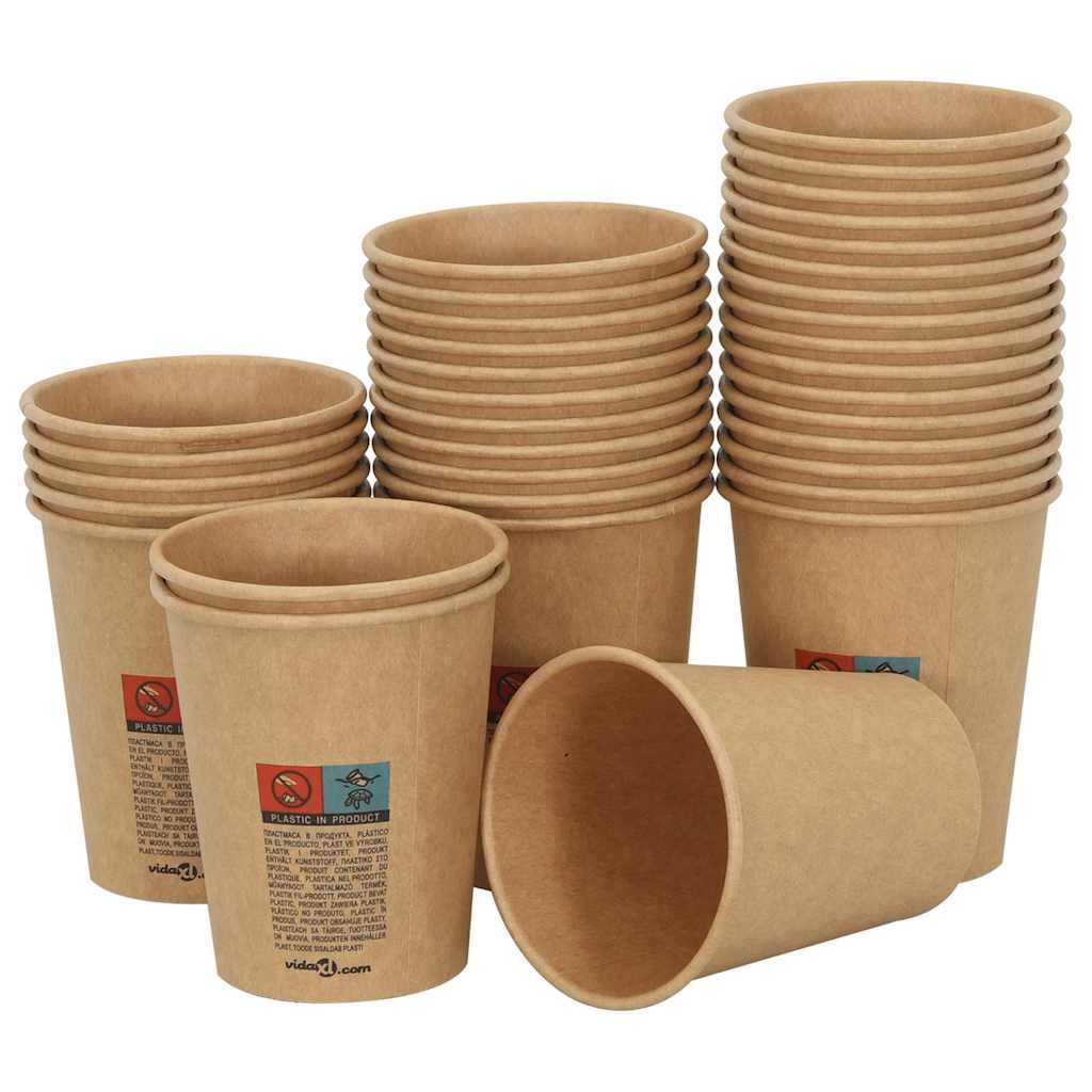 Paper Coffee Cups 1000 pcs 8oz 200ml Brown
