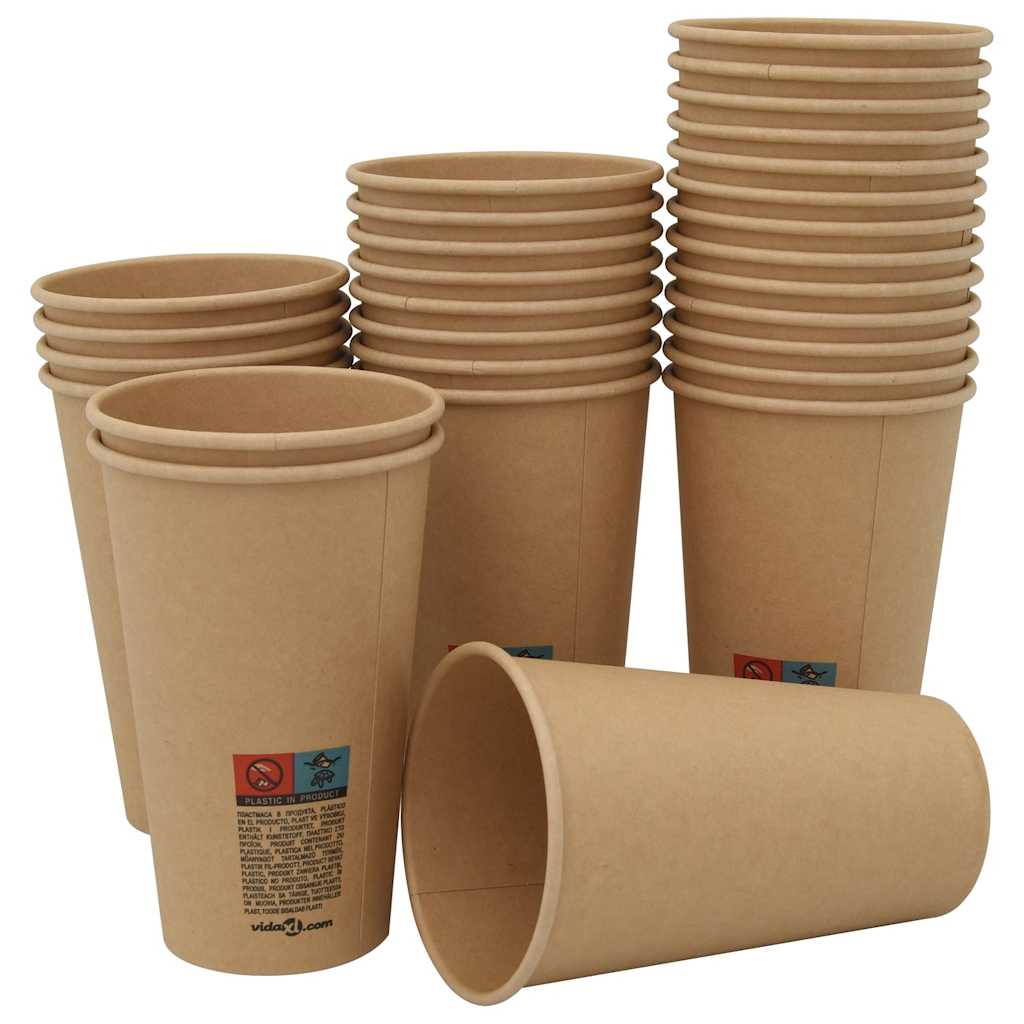 Paper Coffee Cups 1000 pcs 16oz 400ml Brown