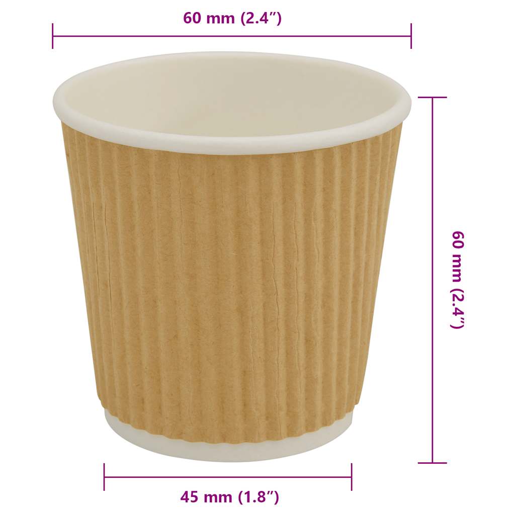 Paper Coffee Cups 1000 pcs 4oz 100ml Brown