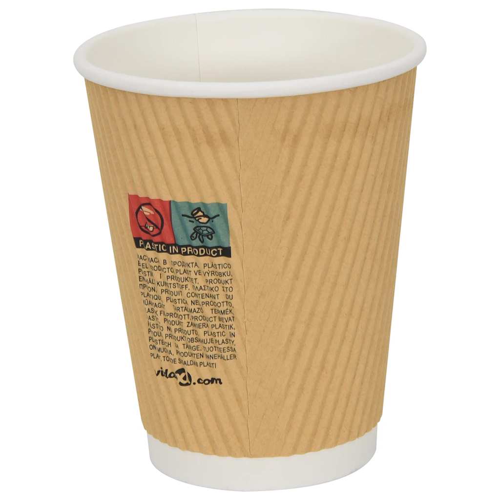 Paper Coffee Cups 500 pcs 12oz 300ml Brown
