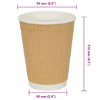 Paper Coffee Cups 500 pcs 12oz 300ml Brown
