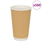 Paper Coffee Cups 500 pcs 16oz 400ml Brown