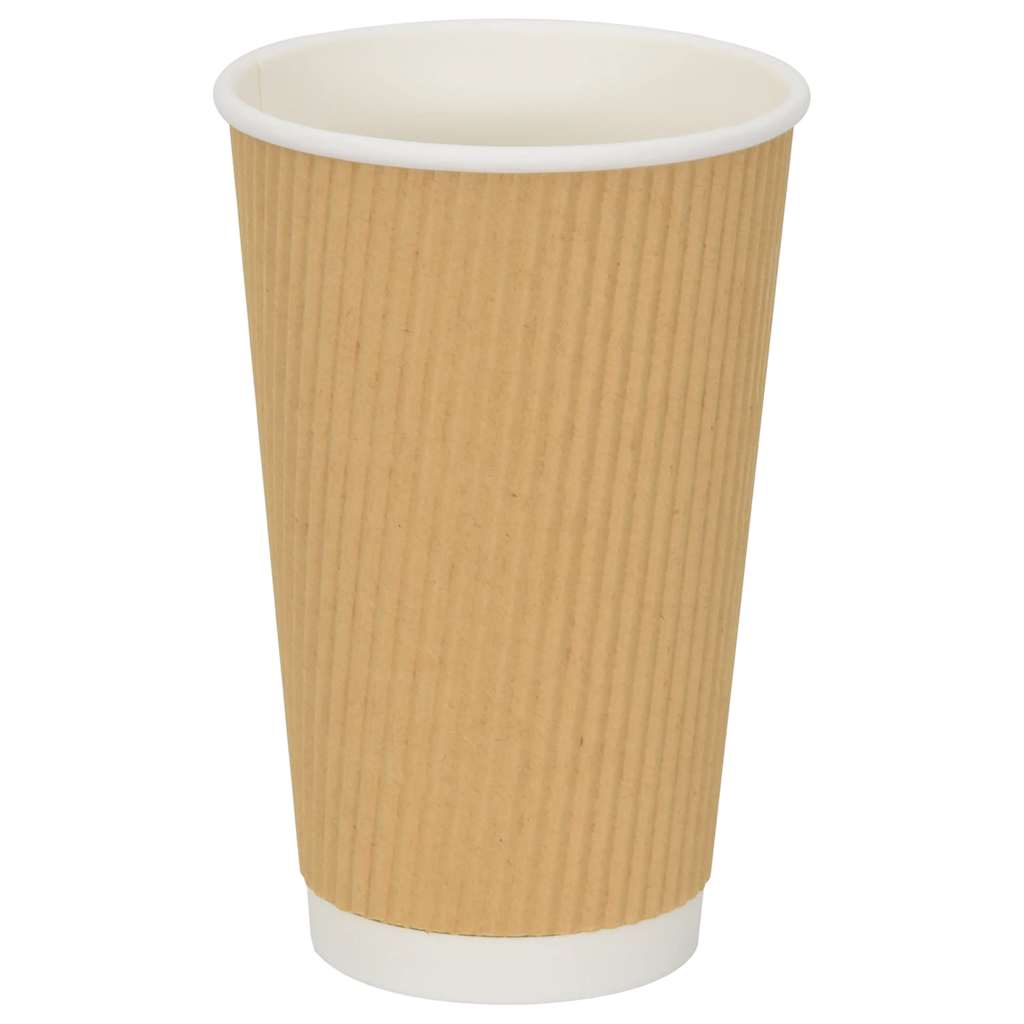 Paper Coffee Cups 500 pcs 16oz 400ml Brown