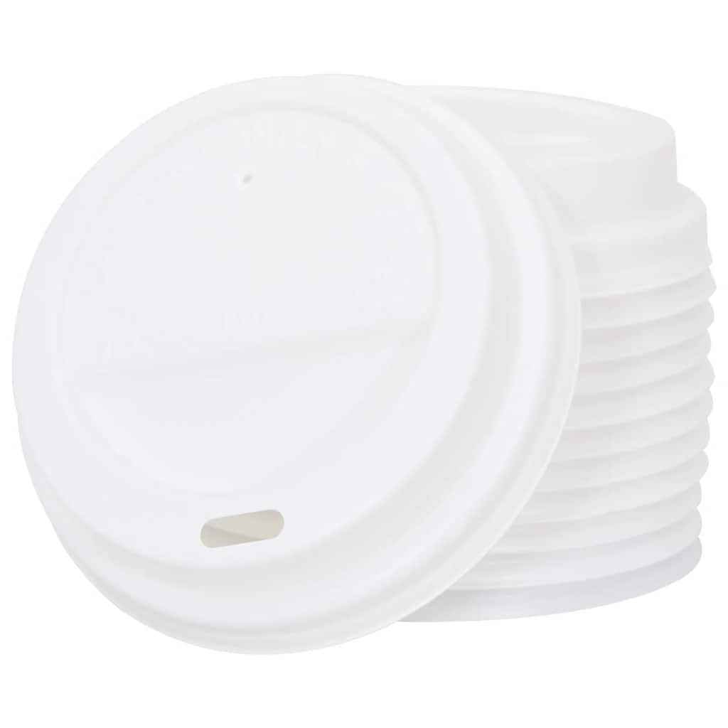 Paper Coffee Cup Lids Ø80 mm 8oz 1000 pcs White Plastic