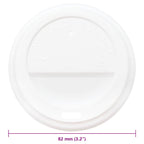 Paper Coffee Cup Lids Ø80 mm 8oz 1000 pcs White Plastic