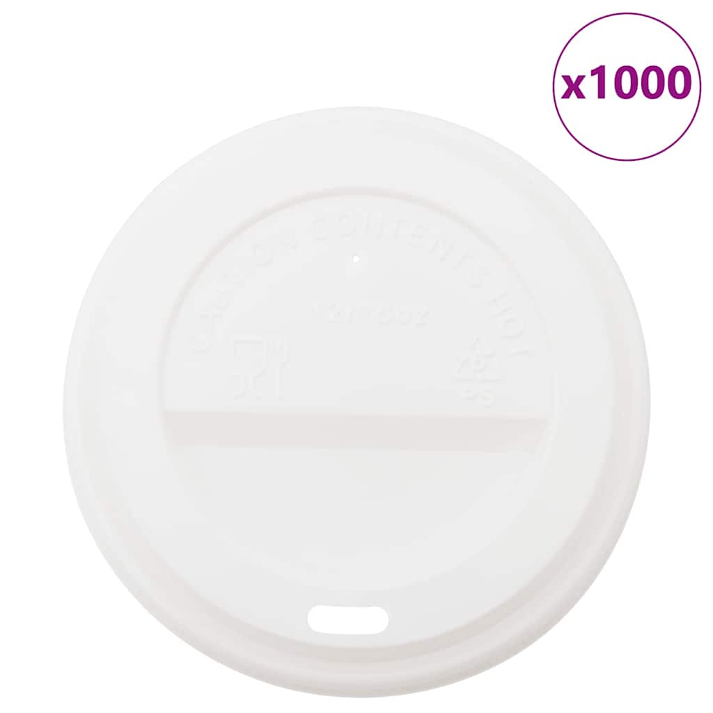 Paper Coffee Cup Lids Ø90 mm 12oz and 16oz 1000 pcs White Plastic