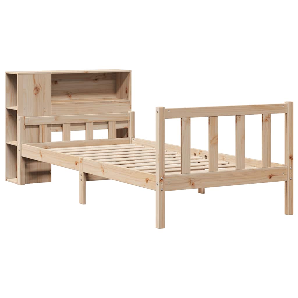 Bookcase Bed without Mattress 90x190 cm Single Solid Wood Pine