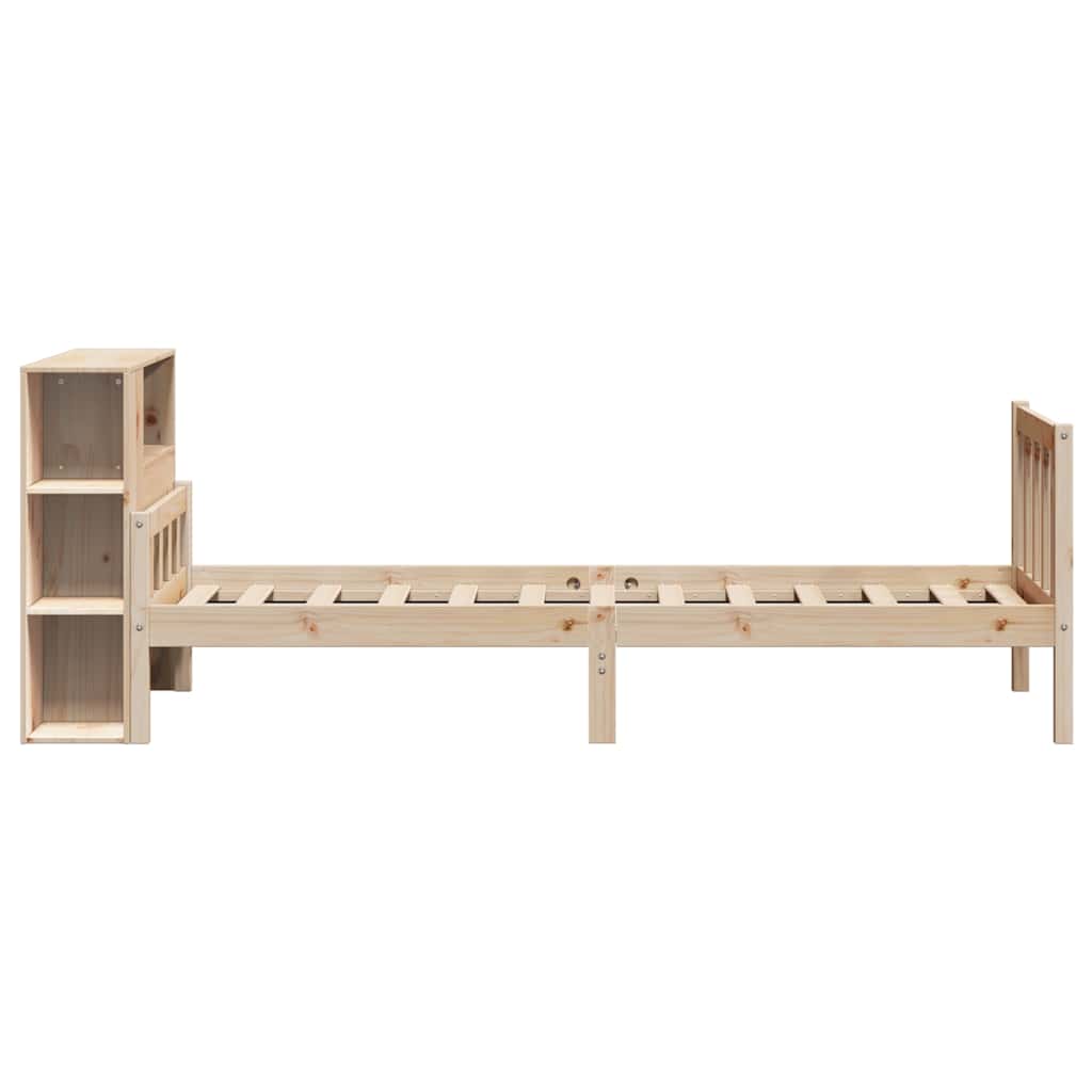 Bookcase Bed without Mattress 90x190 cm Single Solid Wood Pine