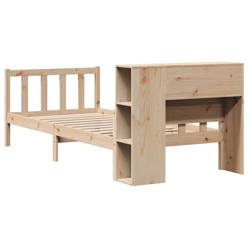 Bookcase Bed without Mattress 90x190 cm Single Solid Wood Pine