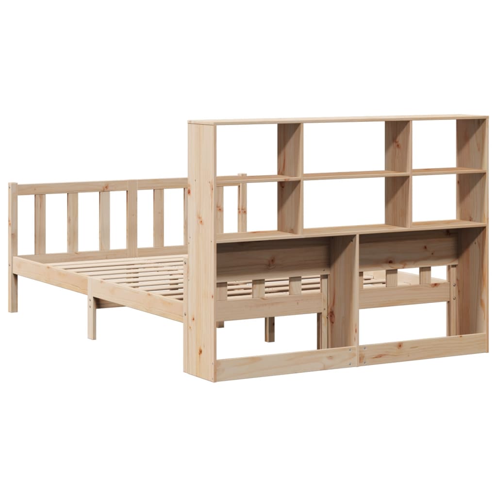 Bookcase Bed without Mattress 160x200 cm Solid Wood Pine