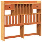 Bookcase Bed without Mattress Wax Brown 160x200cm Solid Wood Pine