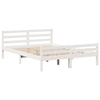Bookcase Bed without Mattress White 135x190 cm Double Solid Wood Pine