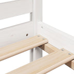 Bookcase Bed without Mattress White 135x190 cm Double Solid Wood Pine