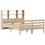 Bookcase Bed without Mattress 140x190 cm Solid Wood Pine