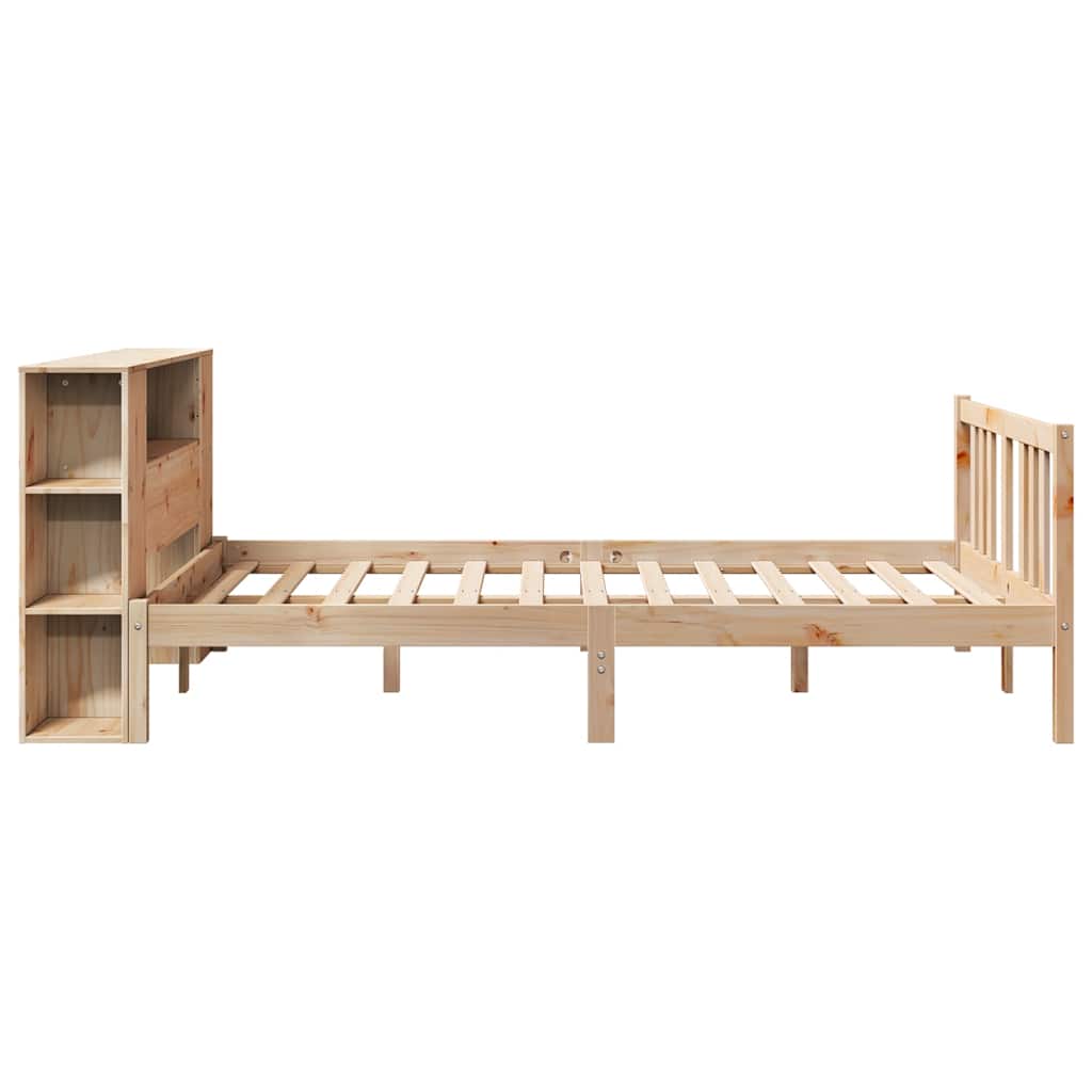 Bookcase Bed without Mattress 135x190cm Solid Wood Pine