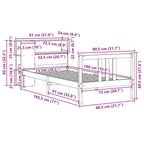 Bookcase Bed without Mattress 75x190cm Solid Wood Pine