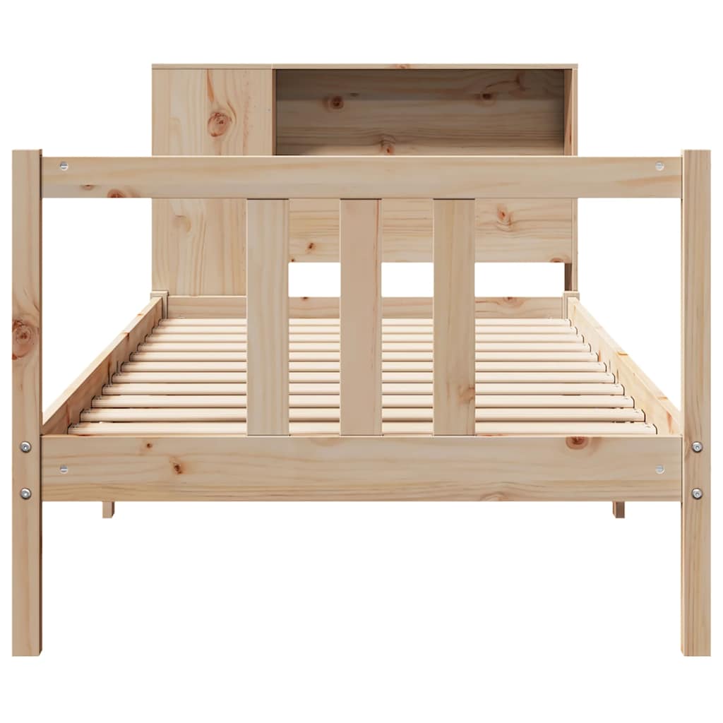 Bookcase Bed without Mattress 90x190cm Solid Wood Pine
