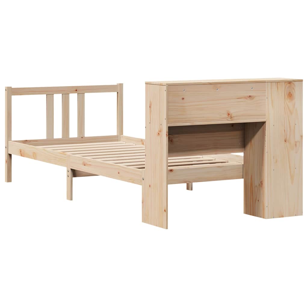 Bookcase Bed without Mattress 90x190cm Solid Wood Pine