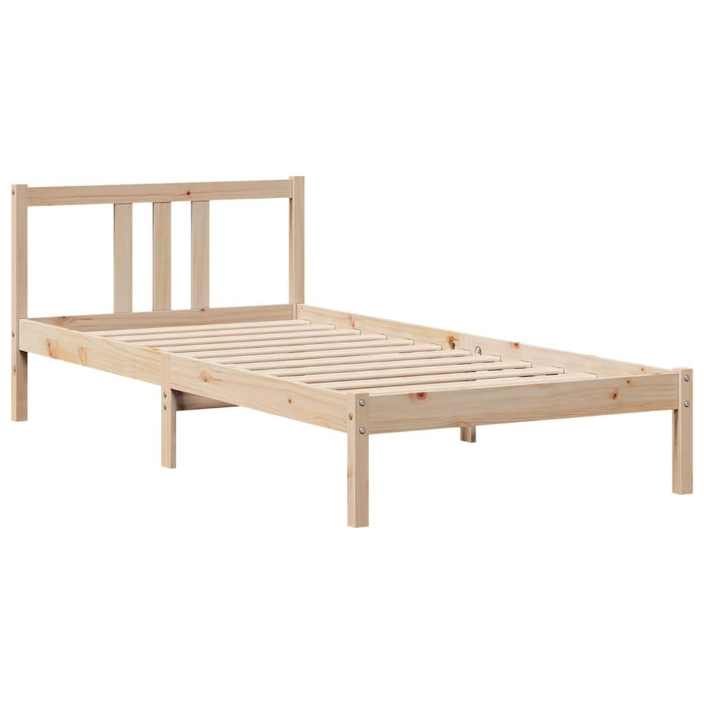 Bookcase Bed without Mattress 90x190cm Solid Wood Pine