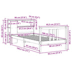 Bookcase Bed without Mattress 90x190cm Solid Wood Pine