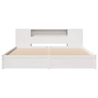 Bookcase Bed without Mattress White 180x200cm Super King Solid Wood Pine