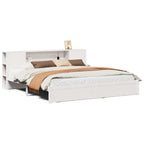Bookcase Bed without Mattress White 200x200cm Solid Wood Pine