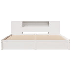 Bookcase Bed without Mattress White 200x200cm Solid Wood Pine