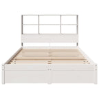 Bookcase Bed without Mattress White 140x190cm Solid Wood Pine