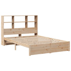 Bookcase Bed without Mattress 150x200cm King Size Solid Wood Pine