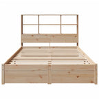 Bookcase Bed without Mattress 150x200cm King Size Solid Wood Pine