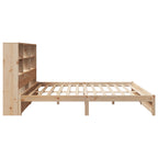 Bookcase Bed without Mattress 150x200cm King Size Solid Wood Pine