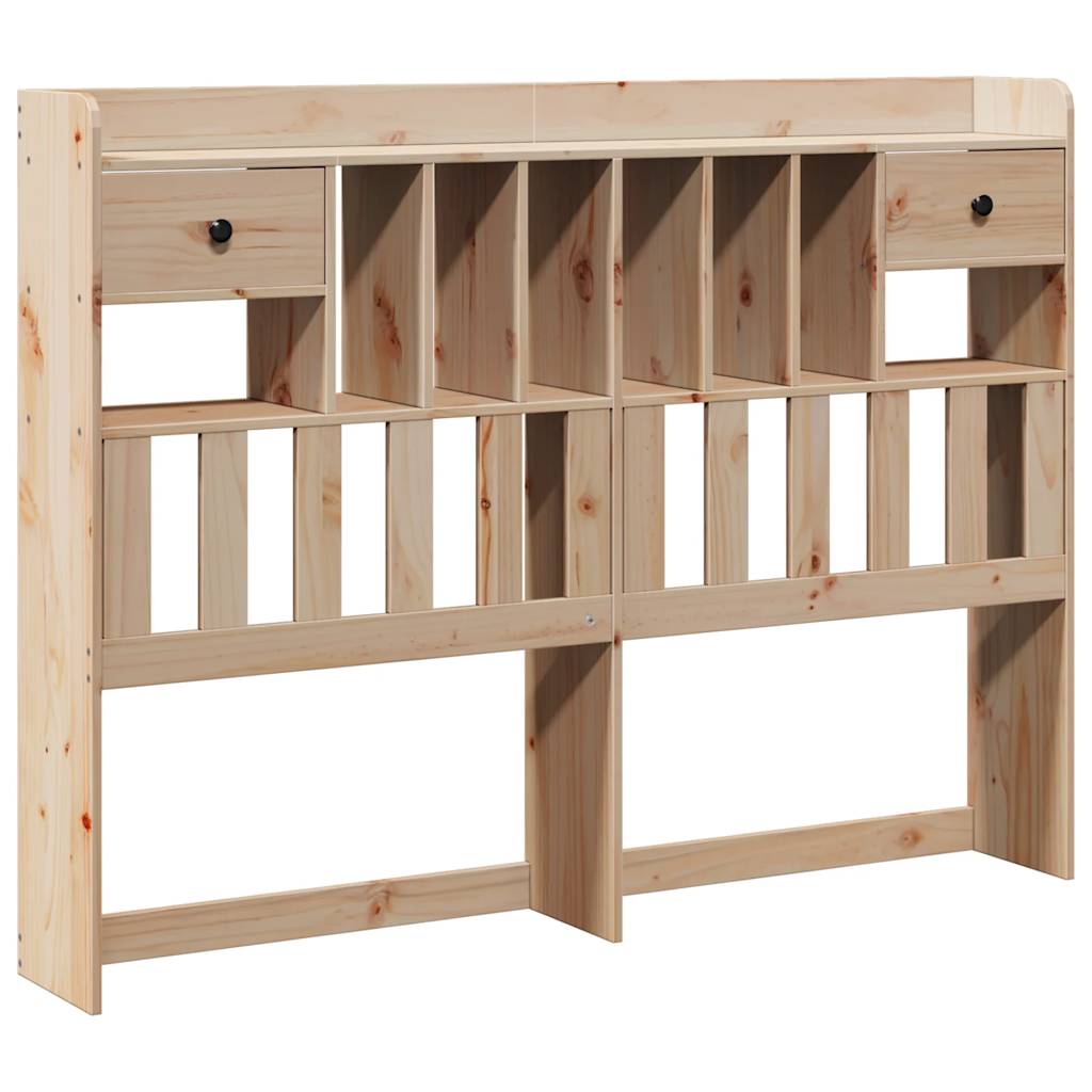 Bookcase Bed without Mattress 150x200cm King Size Solid Wood Pine