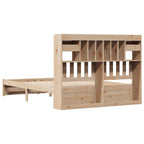 Bookcase Bed without Mattress 150x200cm King Size Solid Wood Pine