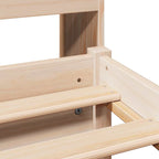 Bookcase Bed without Mattress 150x200cm King Size Solid Wood Pine