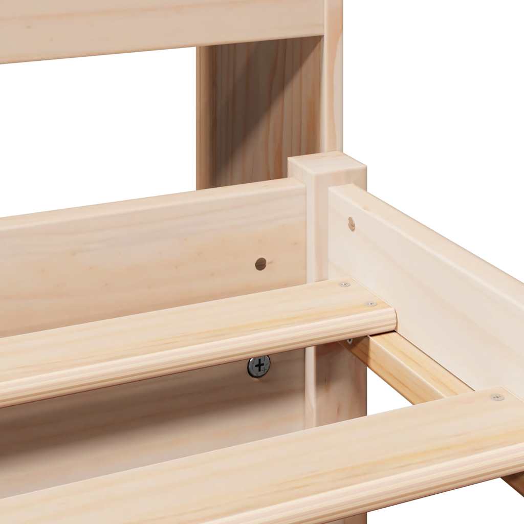 Bookcase Bed without Mattress 150x200cm King Size Solid Wood Pine