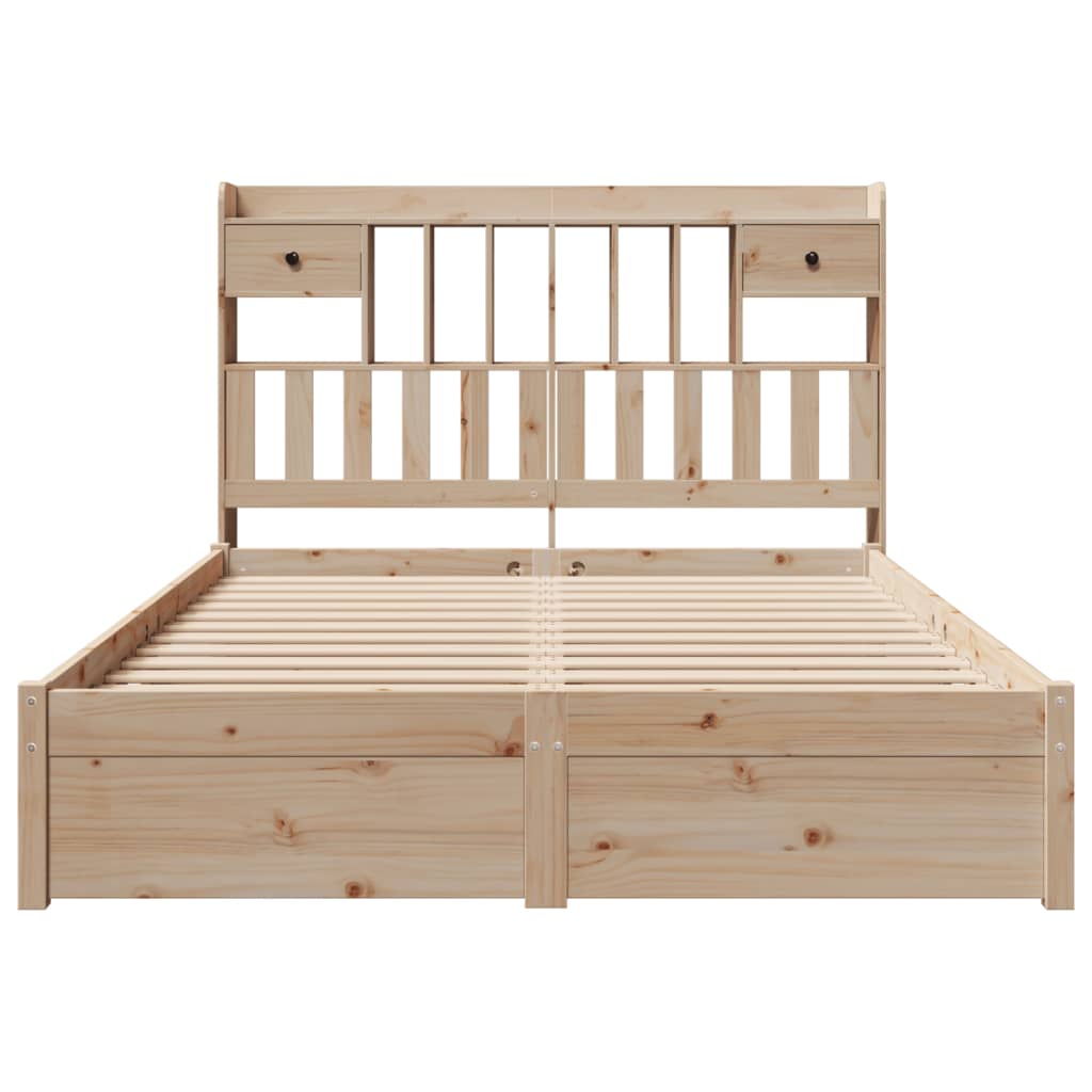 Bookcase Bed without Mattress 160x200cm Solid Wood Pine