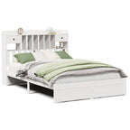 Bookcase Bed without Mattress White 160x200cm Solid Wood Pine