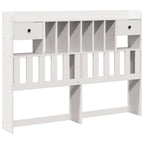 Bookcase Bed without Mattress White 160x200cm Solid Wood Pine