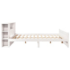 Bookcase Bed without Mattress White 200x200cm Solid Wood Pine